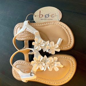 NWT white leather ruffle sandals